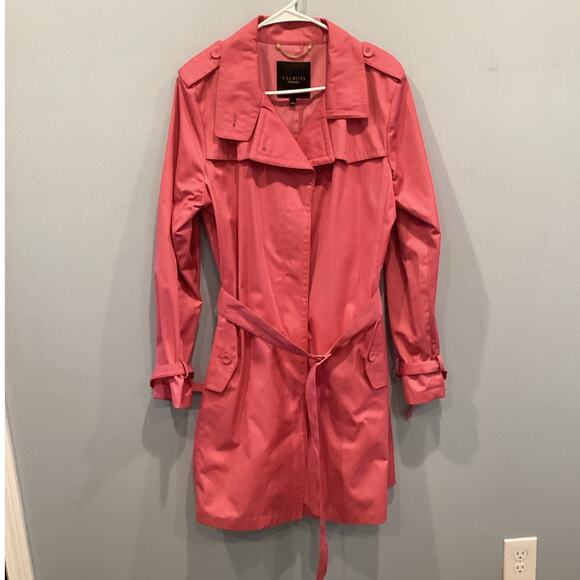Talbots Jackets & Blazers - Talbots Womens Trench Coat Plus Size 16 Pink Classic Old Money Preppy Work Belt